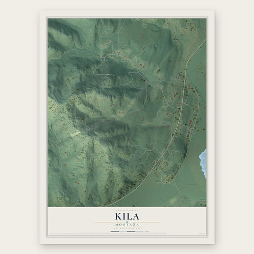 Kila, Montana map print, the full design
