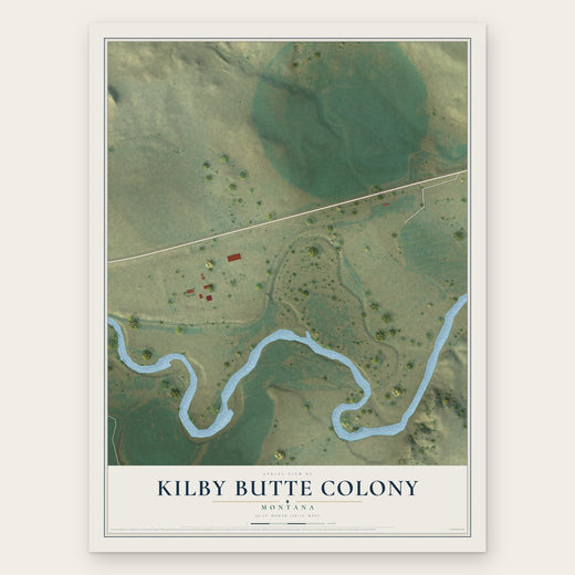 Kilby Butte Colony, Montana map print, the full design