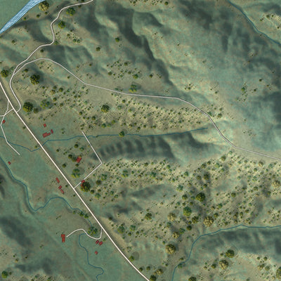 Close-up of the map of Klein, Montana print showing street and building detail