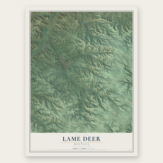 Lame Deer, Montana map print, the full design
