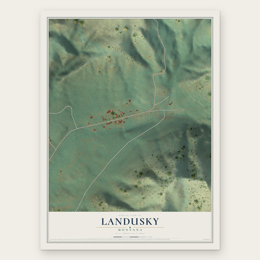 Landusky, Montana map print, the full design