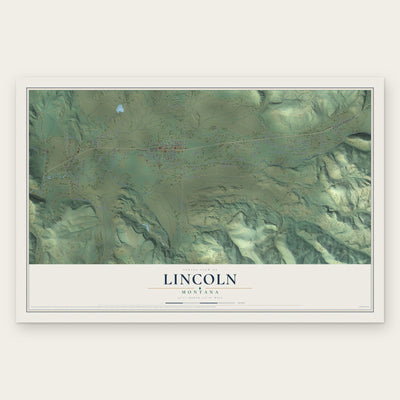 Lincoln, Montana map print, the full design