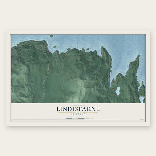 Lindisfarne, Montana map print, the full design