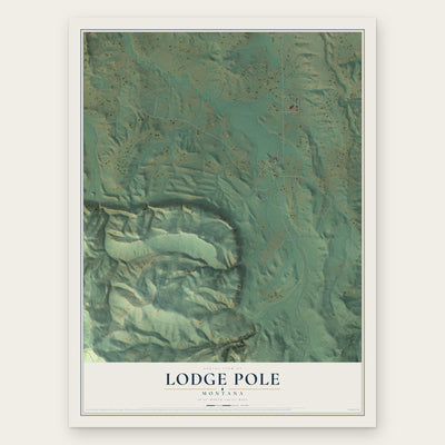Lodge Pole, Montana map print, the full design