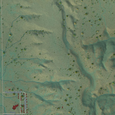 Close-up of the map of Lodge Pole, Montana print showing street and building detail