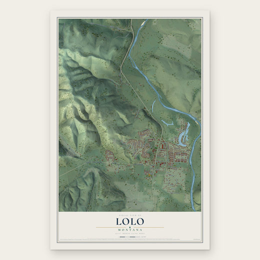 Lolo, Montana map print, the full design