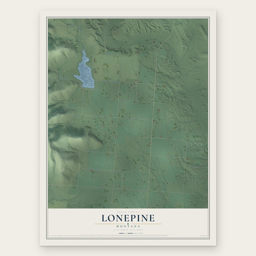 Lonepine, Montana map print, the full design