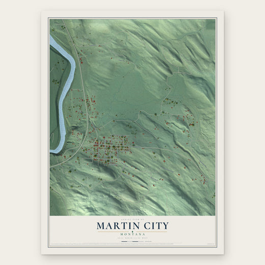 Martin City, Montana map print, the full design