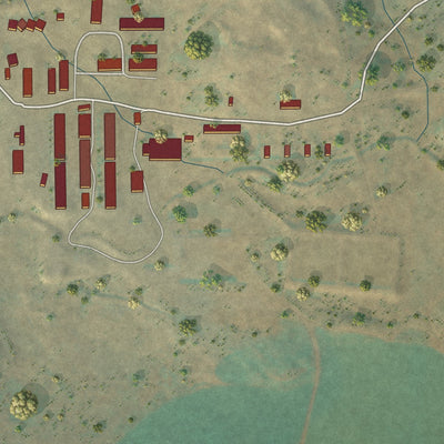 Close-up of the map of Martinsdale Colony, Montana print showing street and building detail
