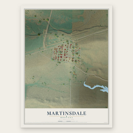 Martinsdale, Montana map print, the full design