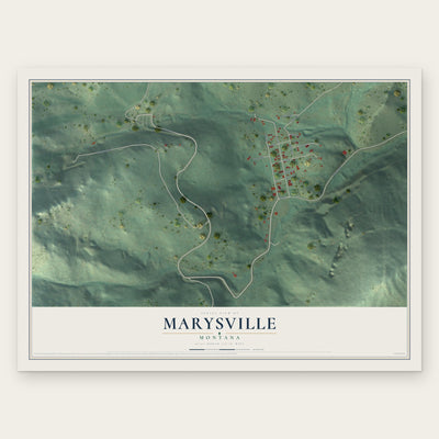 Marysville, Montana map print, the full design