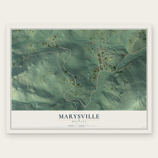 Marysville, Montana map print, the full design
