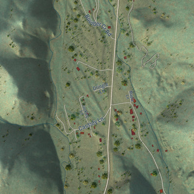 Close-up of the map of Maxville, Montana print showing street and building detail