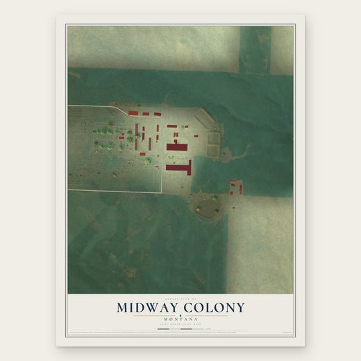 Midway Colony, Montana map print, the full design