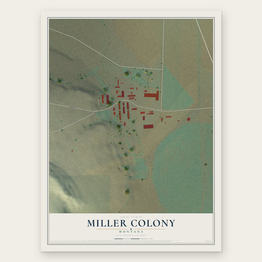 Miller Colony, Montana map print, the full design