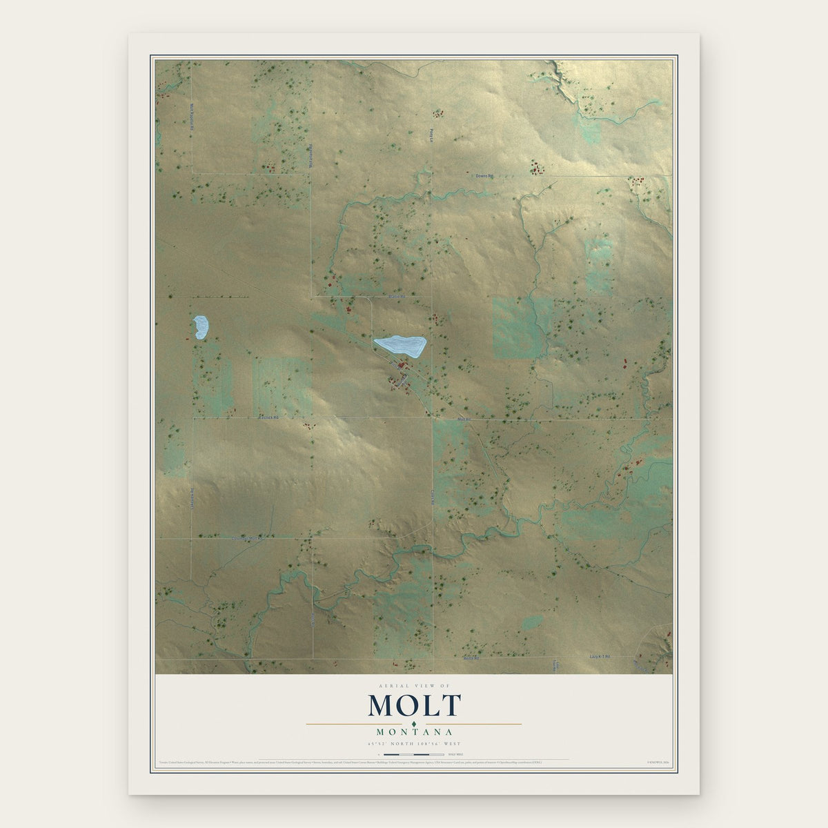 Molt, Montana map print, the full design