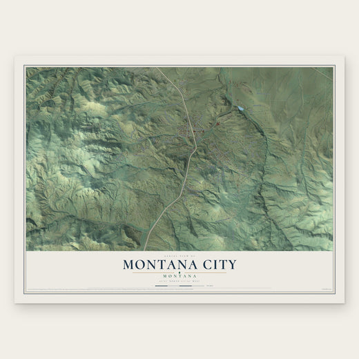 Montana City, Montana map print, the full design
