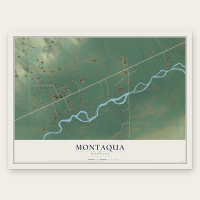Montaqua, Montana map print, the full design