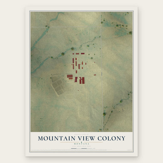 Mountain View Colony, Montana map print, the full design