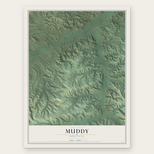 Muddy, Montana map print, the full design