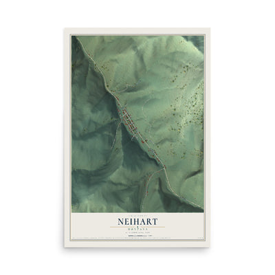Map of Neihart, Montana, 12 x 18 inch unframed archival matte print