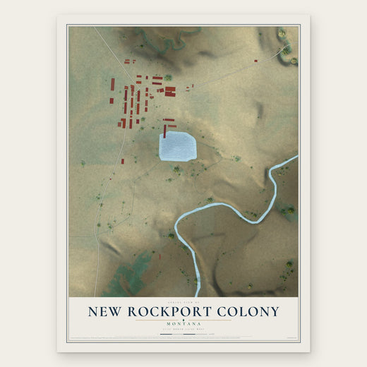 New Rockport Colony, Montana map print, the full design