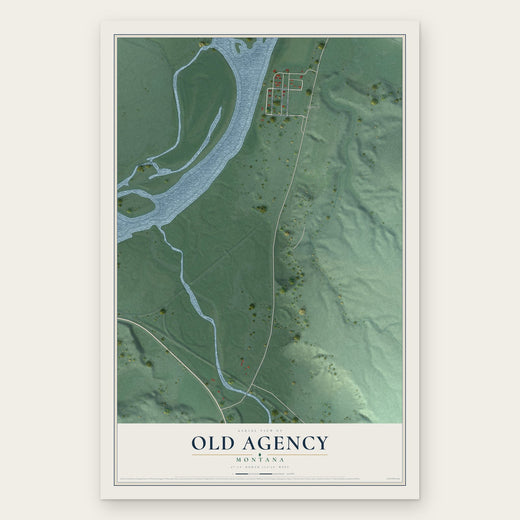 Old Agency, Montana map print, the full design