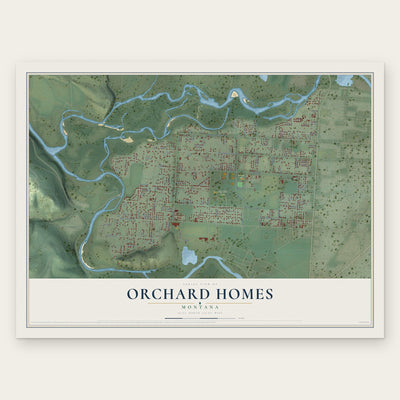 Orchard Homes, Montana map print, the full design