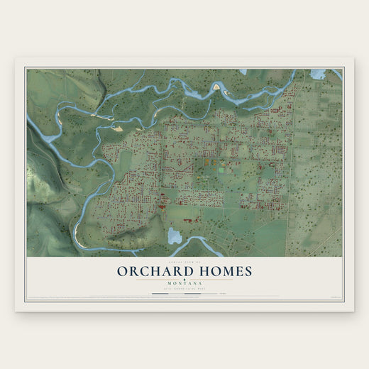 Orchard Homes, Montana map print, the full design
