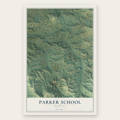 Parker School, Montana map print, the full design