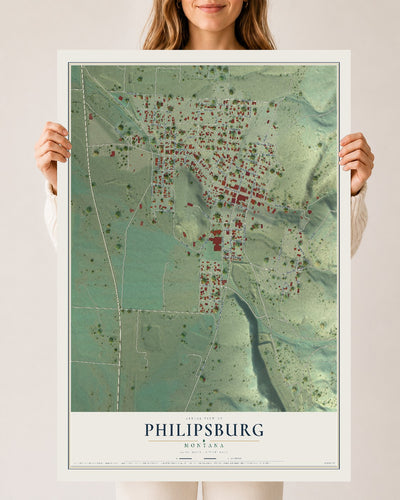 Map of Philipsburg, Montana, 24 x 36 inch unframed archival matte print