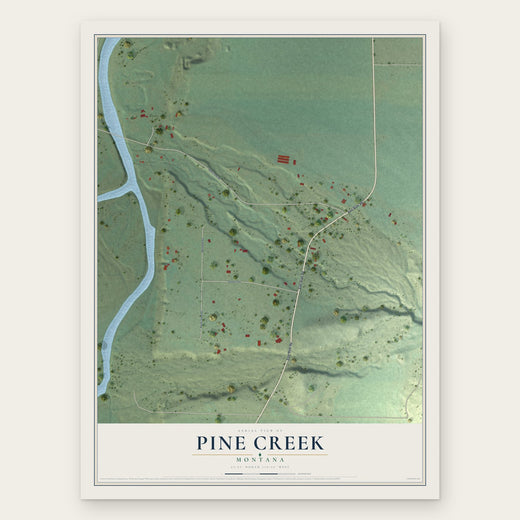 Pine Creek, Montana map print, the full design
