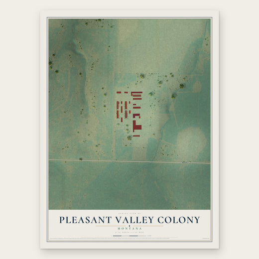 Pleasant Valley Colony, Montana map print, the full design