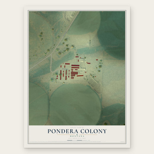 Pondera Colony, Montana map print, the full design