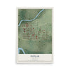 Map of Poplar, Montana, 12 x 18 inch unframed archival matte print