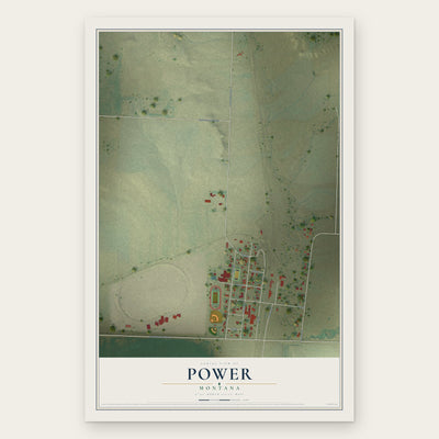 Power, Montana map print, the full design