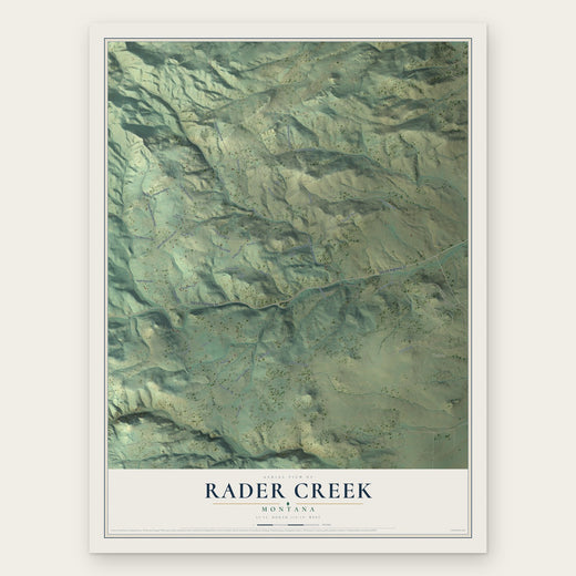 Rader Creek, Montana map print, the full design