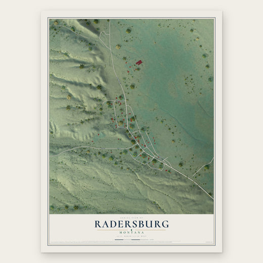 Radersburg, Montana map print, the full design