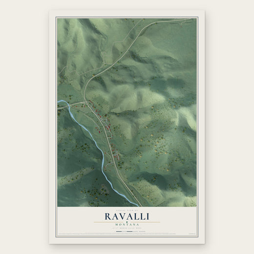Ravalli, Montana map print, the full design