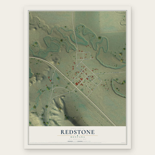Redstone, Montana map print, the full design