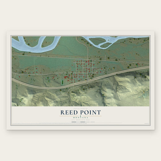 Reed Point, Montana map print, the full design