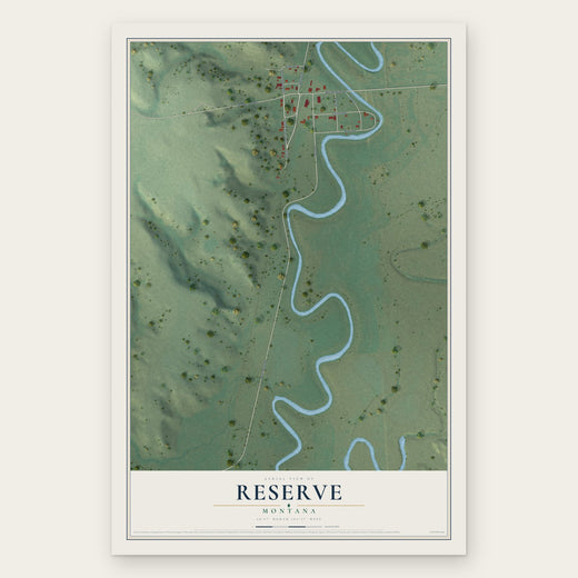 Reserve, Montana map print, the full design