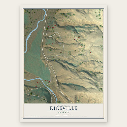 Riceville, Montana map print, the full design