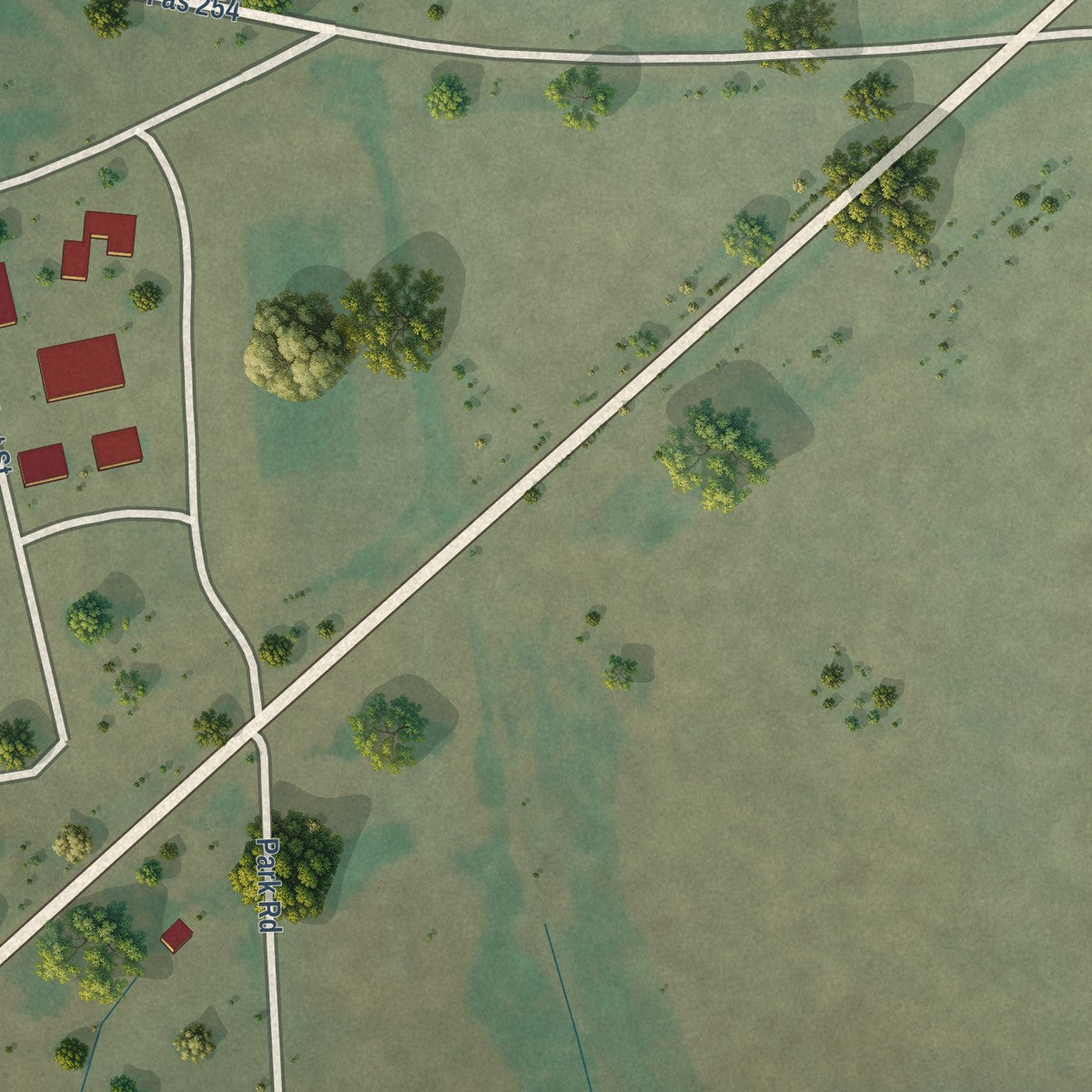 Second close-up of the map of Richey, Montana print showing more streets and buildings