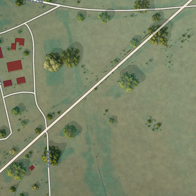 Second close-up of the map of Richey, Montana print showing more streets and buildings