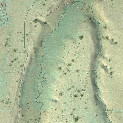 Close-up of the map of Roberts, Montana print showing street and building detail
