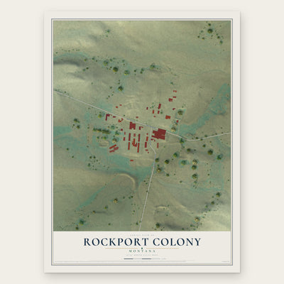 Rockport Colony, Montana map print, the full design
