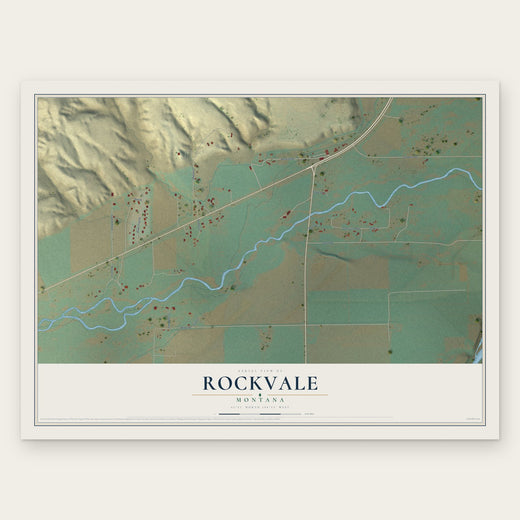 Rockvale, Montana map print, the full design
