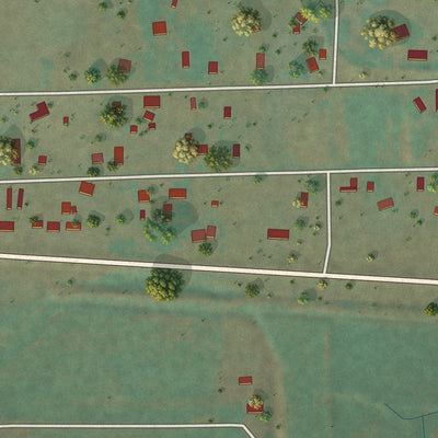 Second close-up of the map of Ryegate, Montana print showing more streets and buildings