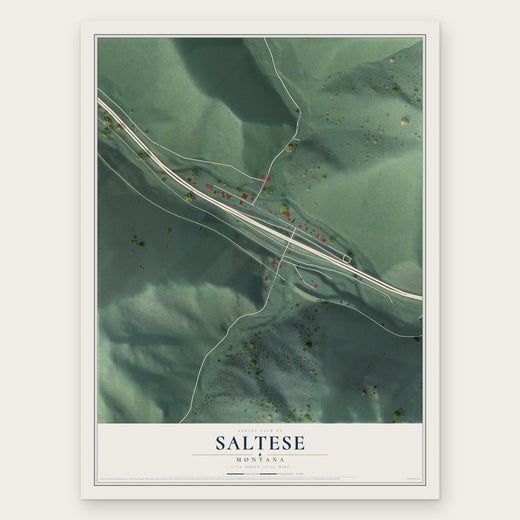 Saltese, Montana map print, the full design